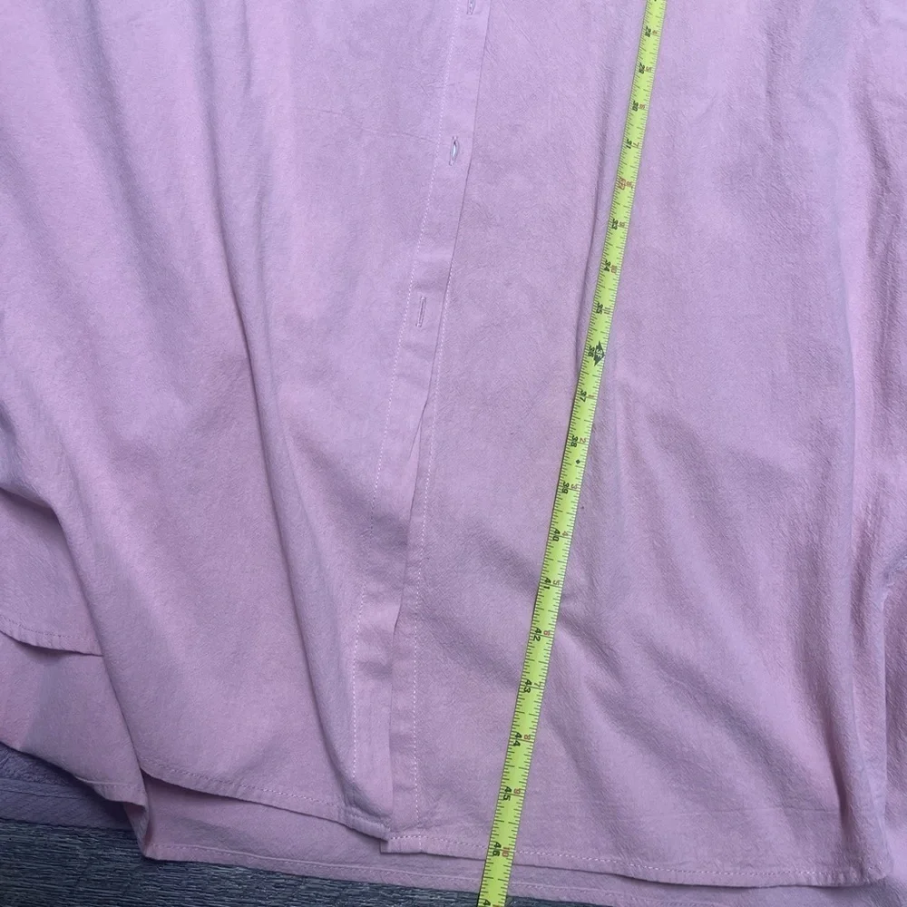 GGUHHU Pink Long Sleeve Button-Up Dress